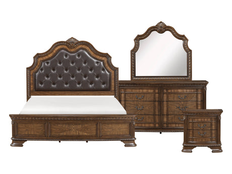 Bridgepoint Brown/Dark Brown 4-Piece Queen Bedroom Set - Ornate Home