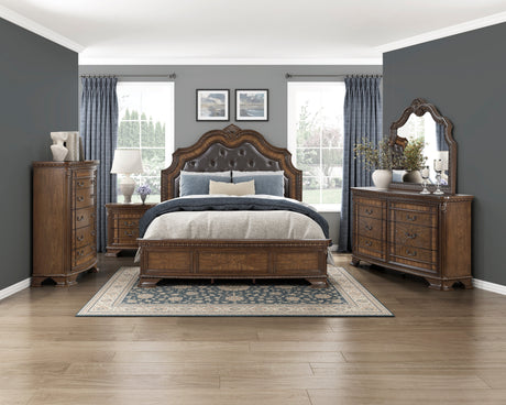 Bridgepoint Brown/Dark Brown 4-Piece Queen Bedroom Set - Ornate Home