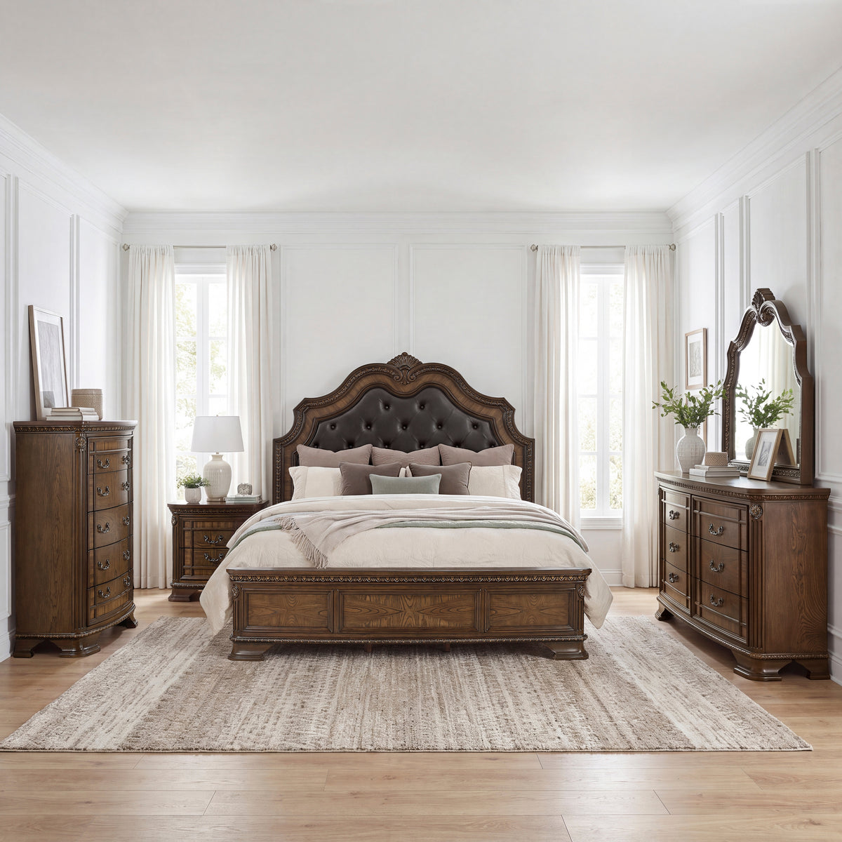 Bridgepoint Brown Queen Bed - Ornate Home