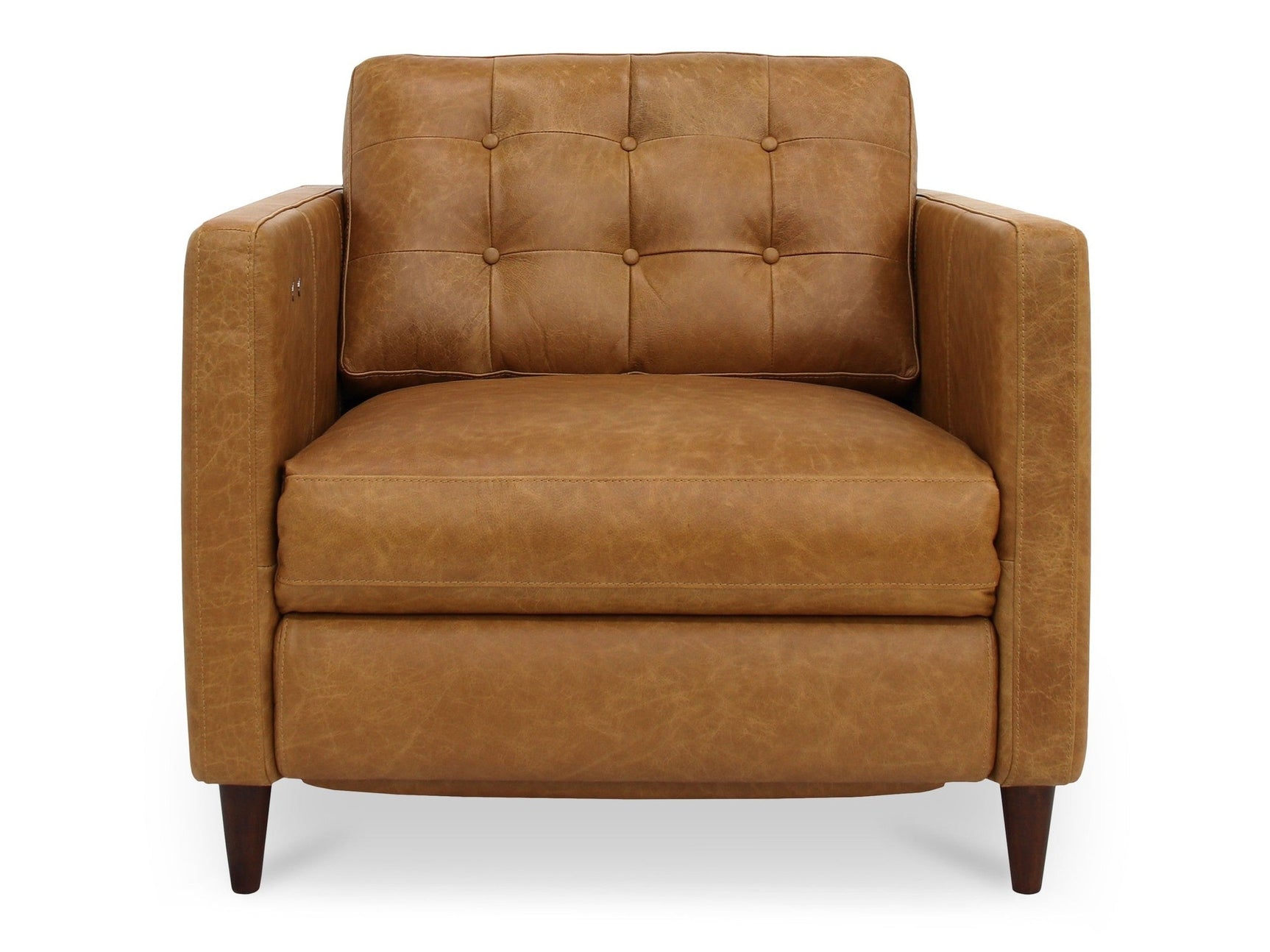 Bridgers Tan Leather Power Recliner Chair - Ornate Home