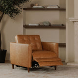 Bridgers Tan Leather Power Recliner Chair - Ornate Home