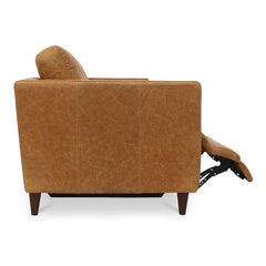 Bridgers Tan Leather Power Recliner Sofa - Ornate Home