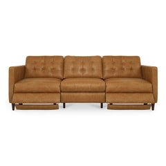 Bridgers Tan Leather Power Recliner Sofa - Ornate Home