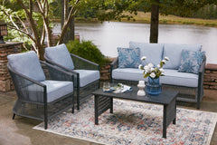 Bridges Beach Gray Love/Chairs/Table Set (Set of 4) - Ornate Home