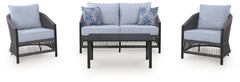 Bridges Beach Gray Love/Chairs/Table Set (Set of 4) - Ornate Home