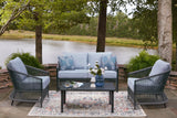 Bridges Beach Gray Love/Chairs/Table Set (Set of 4) - Ornate Home