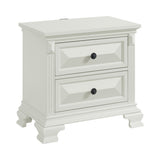 Bridgestone Antique White 3-Piece King Panel Bedroom Set - Ornate Home