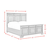 Bridgestone Antique White 3-Piece King Panel Bedroom Set - Ornate Home