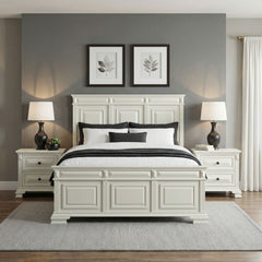 Bridgestone Antique White 3-Piece Queen Bedroom Set - Ornate Home