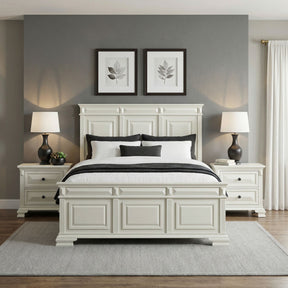 Bridgestone Antique White 3-Piece Queen Bedroom Set - Ornate Home