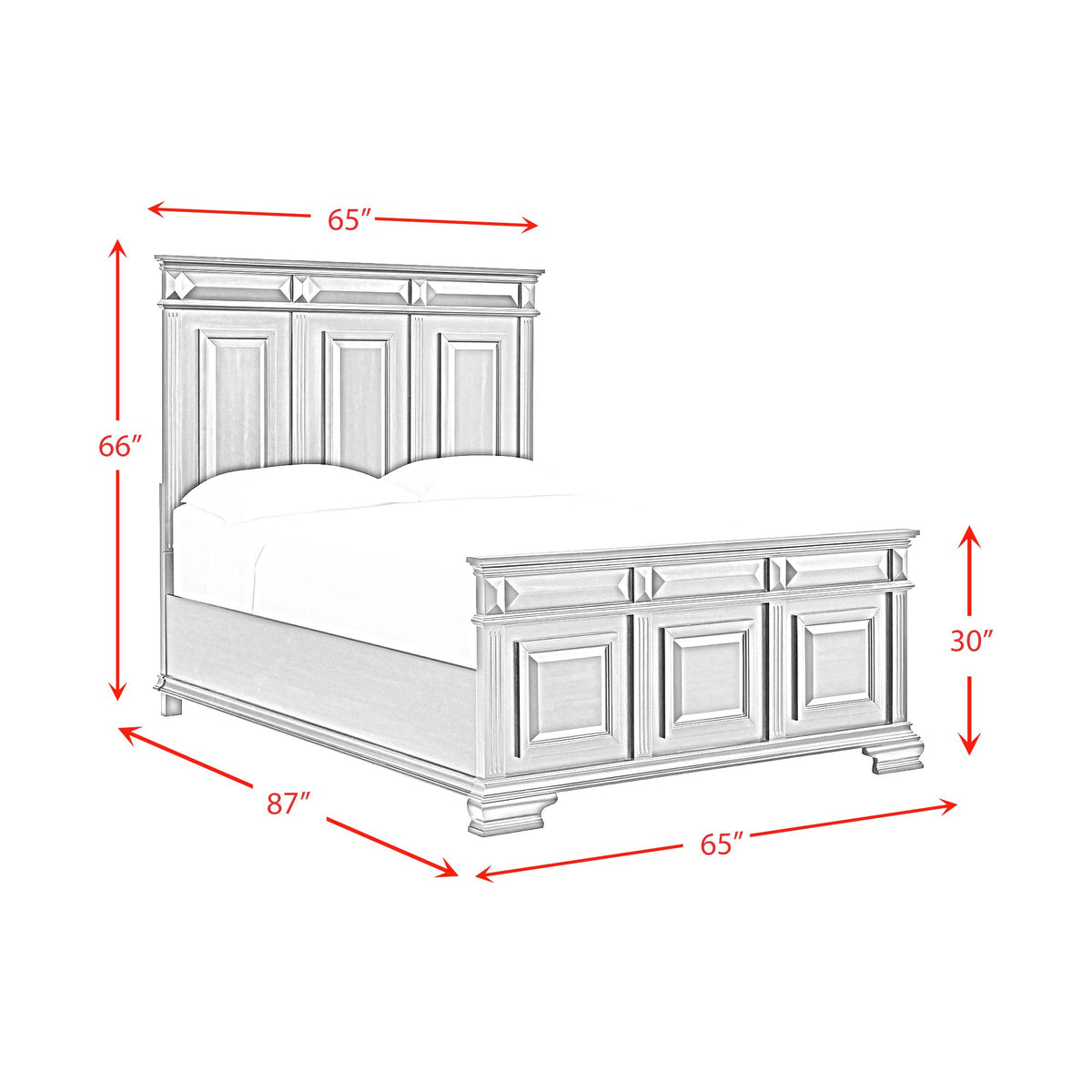 Bridgestone Antique White 3-Piece Queen Bedroom Set