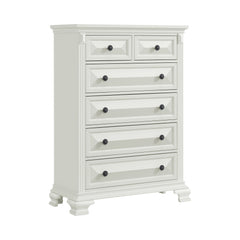 Bridgestone Antique White 4-Piece Queen Bedroom Set with 2 Nightstands & Chest - Ornate Home