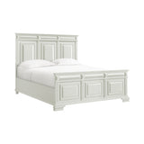 Bridgestone Antique White 5-Piece King Panel Bedroom Set - Ornate Home