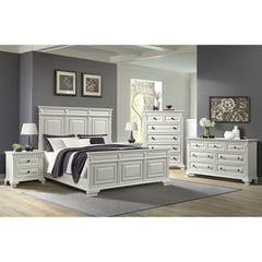 Bridgestone Antique White 5-Piece Queen Bedroom Set - Ornate Home