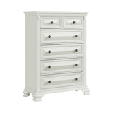 Bridgestone Antique White 5-Piece Queen Panel Bedroom Set - Ornate Home