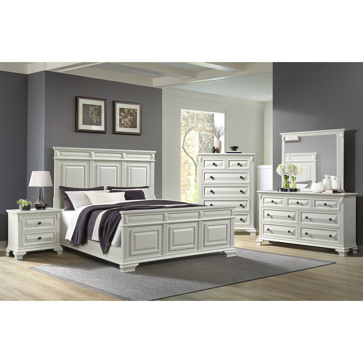 Bridgestone Antique White 7-Drawer Dresser - Ornate Home