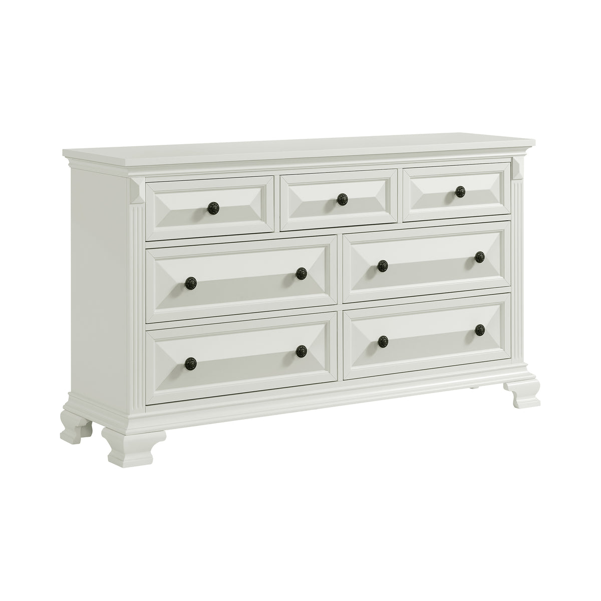Bridgestone Antique White 7-Drawer Dresser - Ornate Home