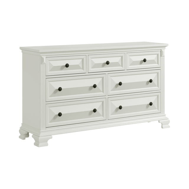 Bridgestone Antique White 7-Drawer Dresser - Ornate Home
