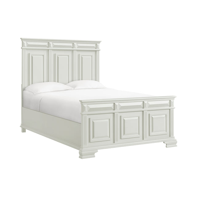 Bridgestone Antique White Queen Panel Bed - Ornate Home
