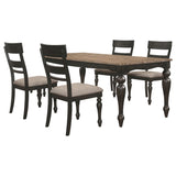 Bridget Charcoal Sandthrough 5-piece Dining Room Set - Ornate Home