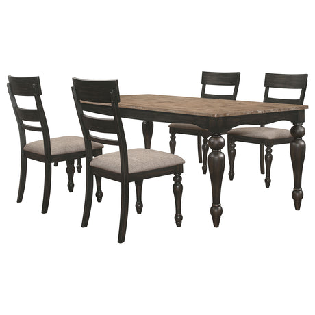 Bridget Charcoal Sandthrough 5-piece Dining Room Set - Ornate Home