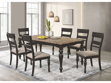 Bridget Charcoal Sandthrough  7-piece Dining Room Set - Ornate Home