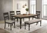Bridget Charcoal Sandthrough Dining Bench - Ornate Home