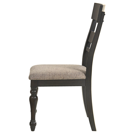 Bridget Charcoal Sandthrough Side Chair (Set of 2) - Ornate Home