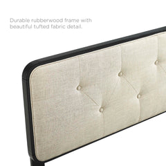 Bridgette Black/Beige Wood Full Platform Bed With Angular Frame - Ornate Home