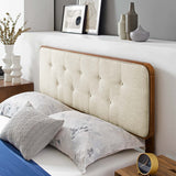 Bridgette Walnut/Beige Wood Queen Platform Bed With Angular Frame - Ornate Home