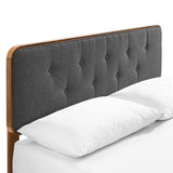Bridgette Walnut/Charcoal Wood King Platform Bed With Angular Frame - Ornate Home