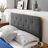Bridgette Walnut/Charcoal Wood King Platform Bed With Angular Frame - Ornate Home
