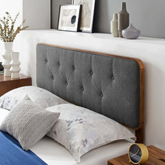 Bridgette Walnut/Charcoal Wood King Platform Bed With Angular Frame - Ornate Home