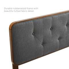 Bridgette Walnut/Charcoal Wood Queen Platform Bed With Splayed Legs - Ornate Home