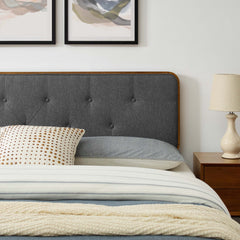 Bridgette Walnut/Charcoal Wood Twin Platform Bed With Splayed Legs - Ornate Home