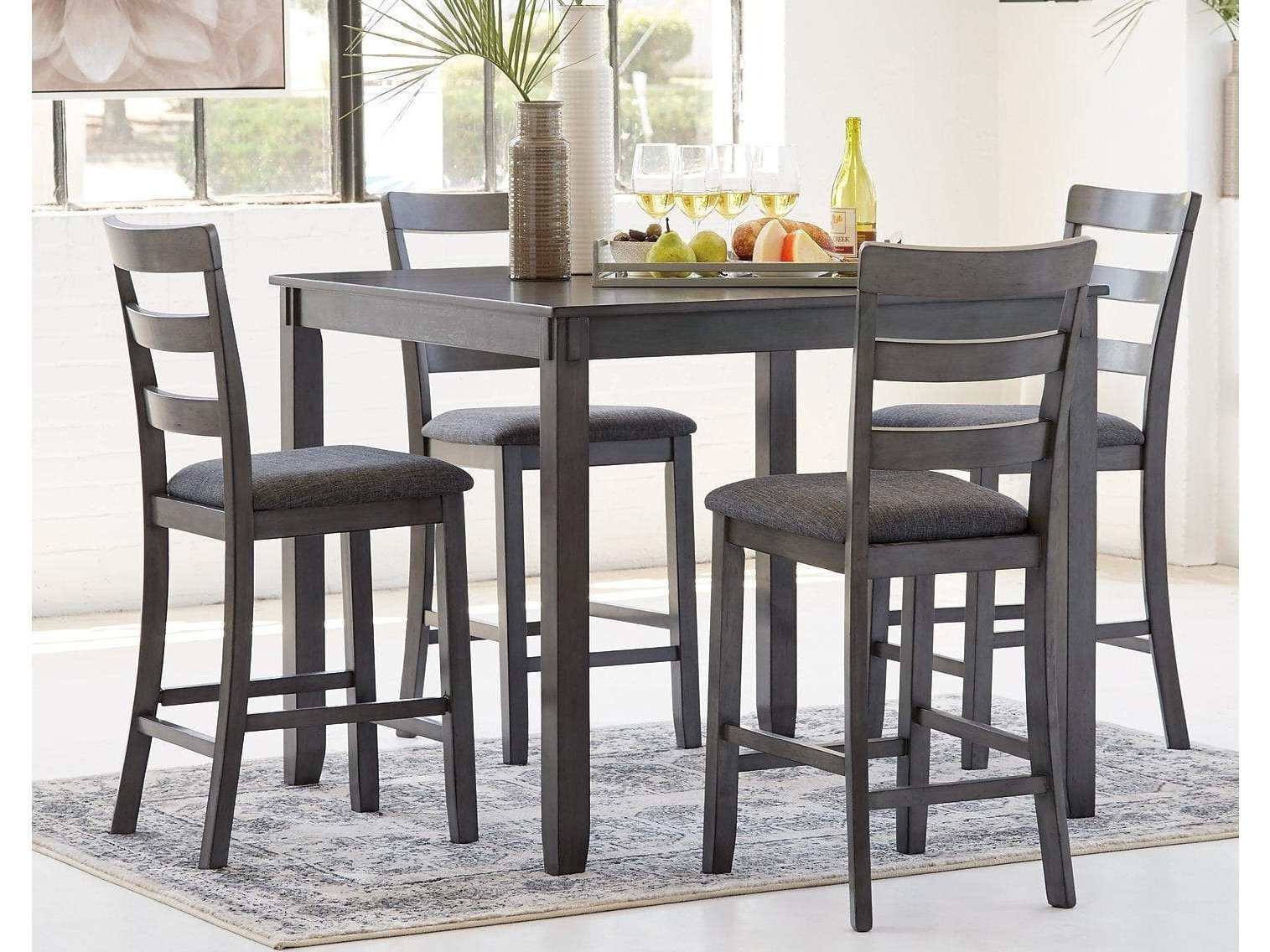 Bridson Gray Counter Height Dining Room Set (Set of 5) (Online Special Price) - Ornate Home