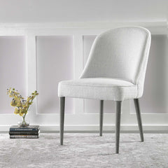 Brie White Armless Chair (Set of 2) - Ornate Home