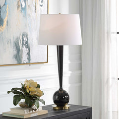 Brielle Polished Black Table Lamp - Ornate Home