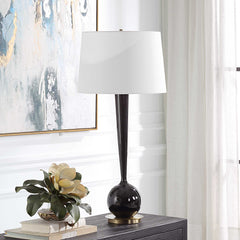 Brielle Polished Black Table Lamp - Ornate Home