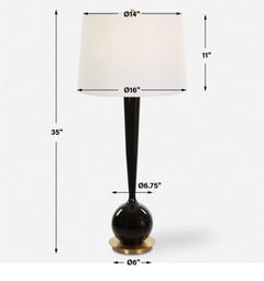 Brielle Polished Black Table Lamp - Ornate Home