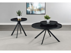 Briggs Black 2-piece Round Coffee and End Table Set - Ornate Home