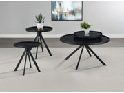 Briggs Black 3-piece Round Coffee and End Table Set - Ornate Home