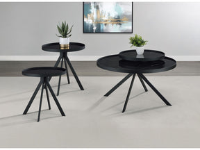 Briggs Black 3-piece Round Coffee and End Table Set - Ornate Home