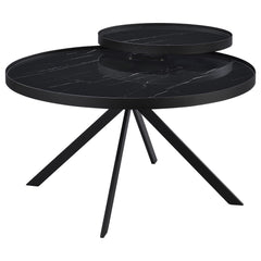 Briggs Black 3-piece Round Coffee and End Table Set - Ornate Home
