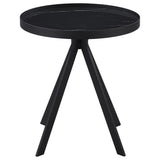 Briggs Black Round Marble Printed Glass Top End Table - Ornate Home