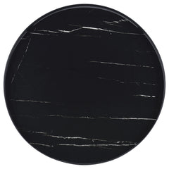 Briggs Black Round Marble Printed Glass Top End Table - Ornate Home