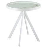 Briggs White 2-piece Round Coffee and End Table Set - Ornate Home
