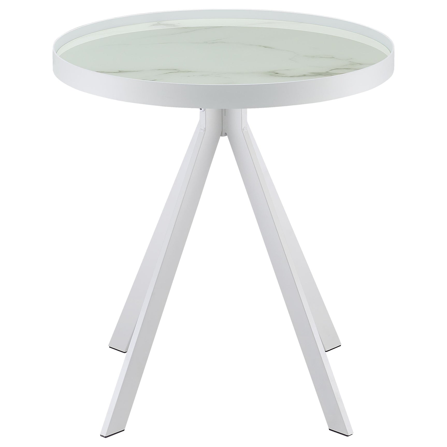 Briggs White 2-piece Round Coffee and End Table Set - Ornate Home
