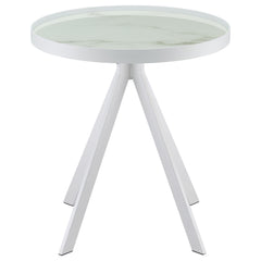 Briggs White 2-piece Round Coffee and End Table Set - Ornate Home