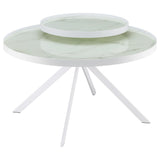 Briggs White 2-piece Round Coffee and End Table Set - Ornate Home